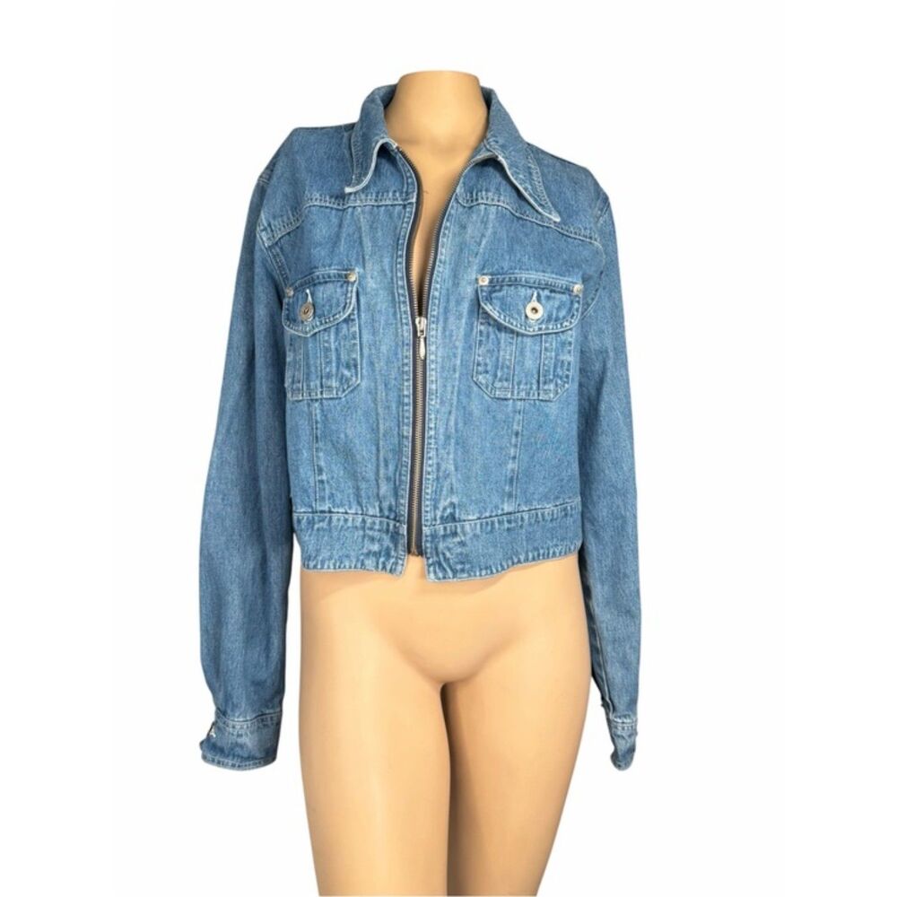 Express Jeans Cropped Denim Jacket Size Large